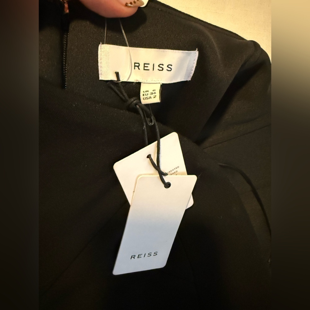 NWT Reiss Miranda Jersey Strapless Bandeau Bodycon Mini Dress Black size 2 - Picture 8 of 10